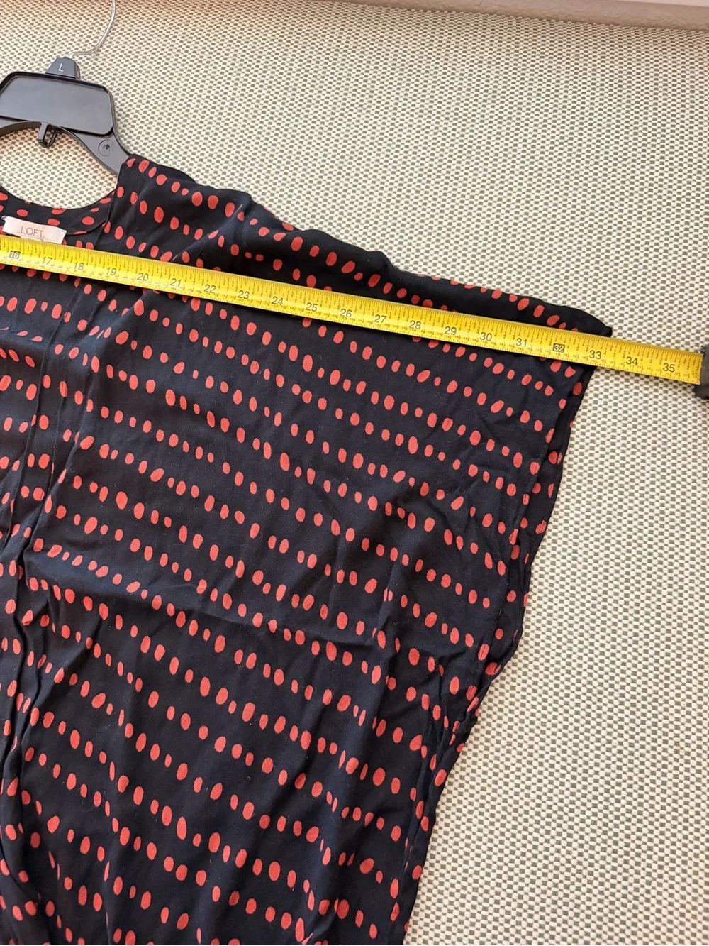 LOFT Black Rayon Swim Coverup with Red Dot Pattern XS/S EUC